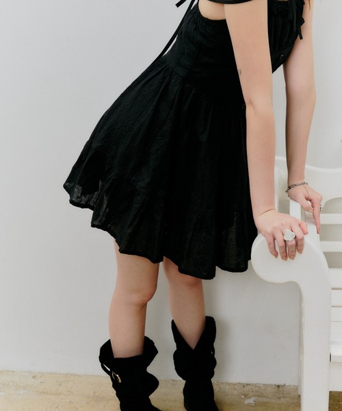 BLONDEY（ブロンディ）の「コットンレースリボンミニワンピース（ワンピース・レディース・ホワイト/ブラック・FREE）」の20枚目の写真