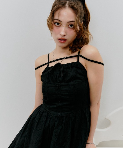 BLONDEY（ブロンディ）の「コットンレースリボンミニワンピース（ワンピース・レディース・ホワイト/ブラック・FREE）」の18枚目の写真