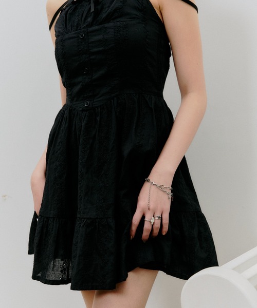 BLONDEY（ブロンディ）の「コットンレースリボンミニワンピース（ワンピース・レディース・ホワイト/ブラック・FREE）」の22枚目の写真