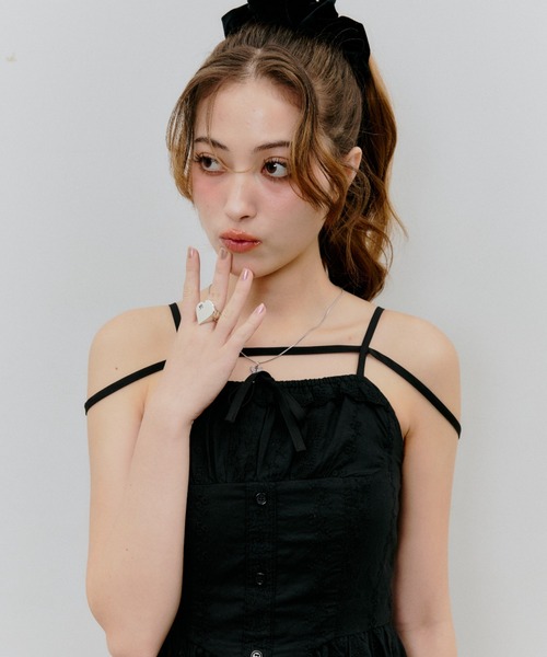 BLONDEY（ブロンディ）の「コットンレースリボンミニワンピース（ワンピース・レディース・ホワイト/ブラック・FREE）」の17枚目の写真