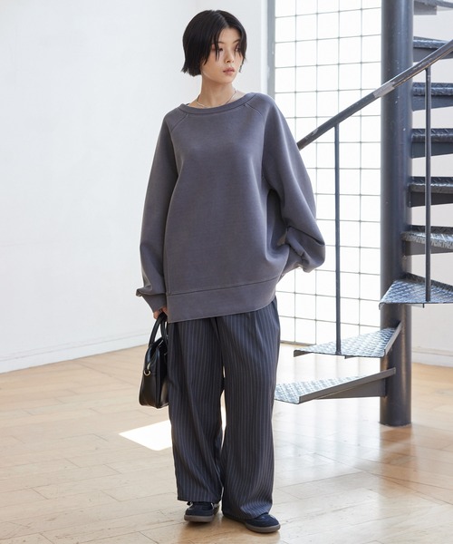 選べる着丈】ピグメントボートネックオーバーサイズダンボール