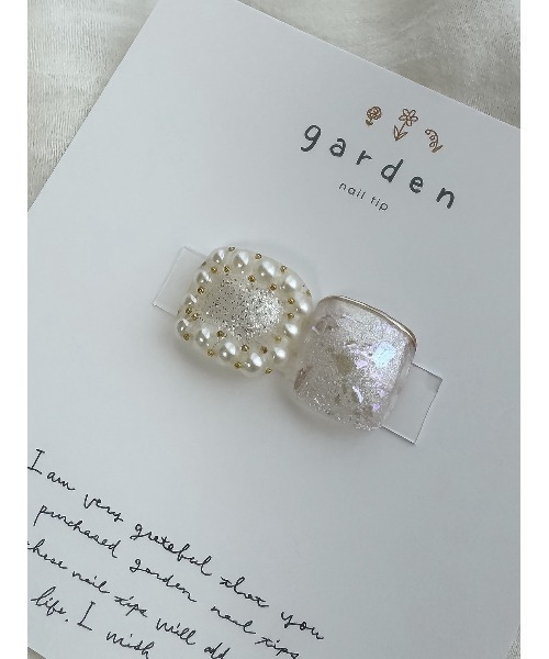tone（トーン）の「【garden】foot tip ホワイトパール(MA)（ネイルシール/ネイルチップ・レディース・ホワイト・MEDIUM/SMALL/LARGE）」の6枚目の写真