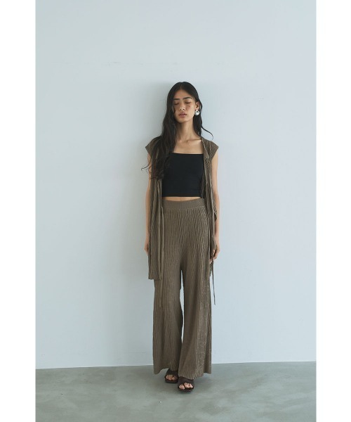 marjour（マージュール）の「TEXTURED KNIT PANTS（その他パンツ・レディース・オフホワイト/モカ・M）」の6枚目の写真