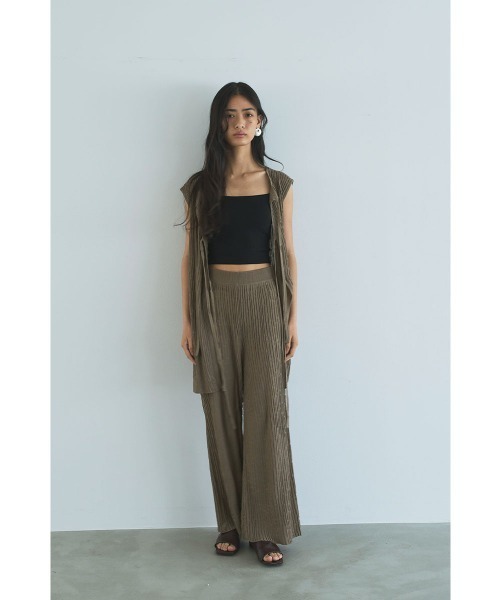 marjour（マージュール）の「TEXTURED KNIT PANTS（その他パンツ・レディース・オフホワイト/モカ・M）」の7枚目の写真