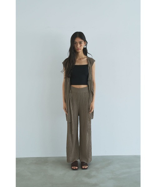marjour（マージュール）の「TEXTURED KNIT PANTS（その他パンツ・レディース・オフホワイト/モカ・M）」の9枚目の写真