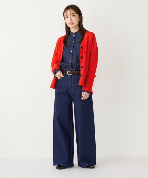 SHIPS Colors(シップス カラーズ)の「SHIPS Colors:〈洗濯機可能〉ワイド デニム◇(デニムパンツ・レディース・ネイビー/ブルー・X-SMALL/SMALL/MEDIUM)」の5枚目の写真