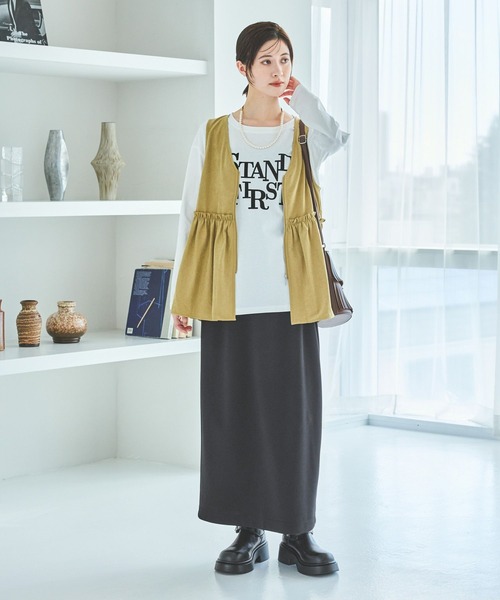 LAKOLE（ラコレ）の「アソートフロッキーロゴ長袖Ｔ / 593603（Tシャツ/カットソー・レディース・オフホワイト/チャコールグレー/ブラウン/ネイビー・FREE）」の6枚目の写真