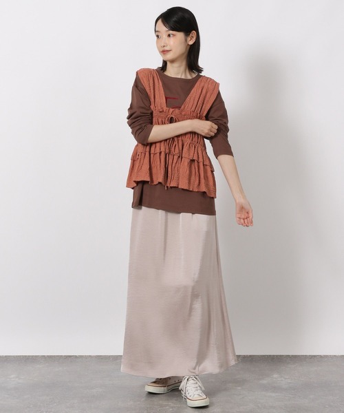 LAKOLE（ラコレ）の「アソートフロッキーロゴ長袖Ｔ / 593603（Tシャツ/カットソー・レディース・オフホワイト/チャコールグレー/ブラウン/ネイビー・FREE）」の16枚目の写真