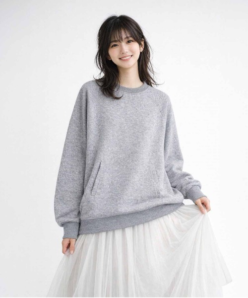 JEMORGAN(ジェーイーモーガン)の「【JEMORGAN / ジェーイーモーガン】ニットフリースポケット付きクルーネックトレーナー(スウェット・メンズ・マルチ/杢グレー/チャコールグレー・MEDIUM/LARGE/X-LARGE)」の2枚目の写真