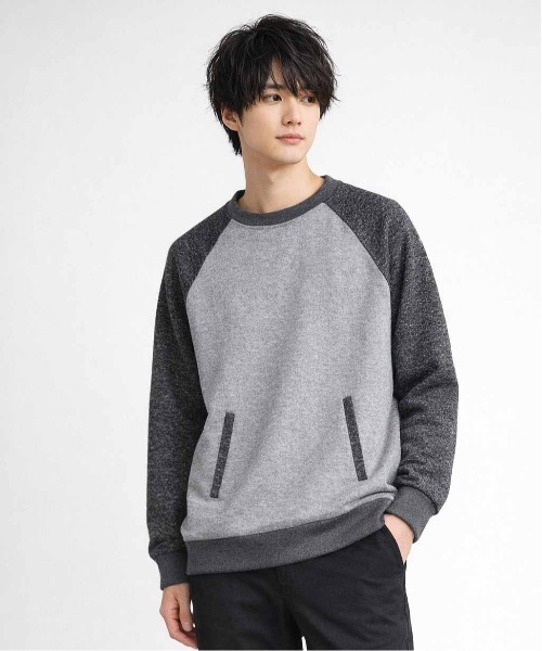 JEMORGAN(ジェーイーモーガン)の「【JEMORGAN / ジェーイーモーガン】ニットフリースポケット付きクルーネックトレーナー(スウェット・メンズ・マルチ/杢グレー/チャコールグレー・MEDIUM/LARGE/X-LARGE)」の3枚目の写真