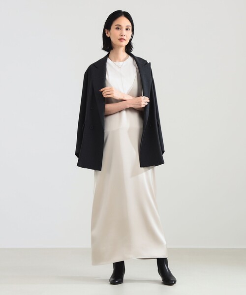 セール】ダブルクロス ロング ジャケット（テーラードジャケット