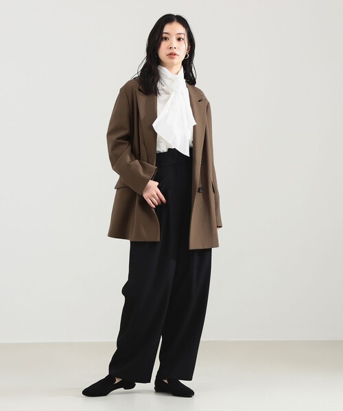 ダブルクロス ロング ジャケット（テーラードジャケット）｜Demi-Luxe