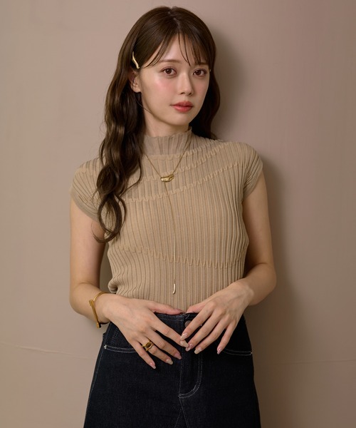 LAULEN(ローレン)の「linen blend high neck lib knit /リネンブレンドハイネックリブニットトップス(ニット/セーター・レディース・ブラック/ベージュ/ブラウン・FREE)」の3枚目の写真