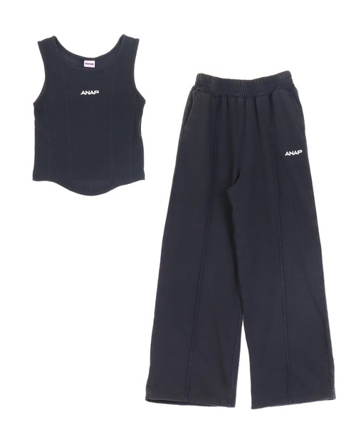 セール】ユーズド 加工 コルセット タンク × ワイドパンツ