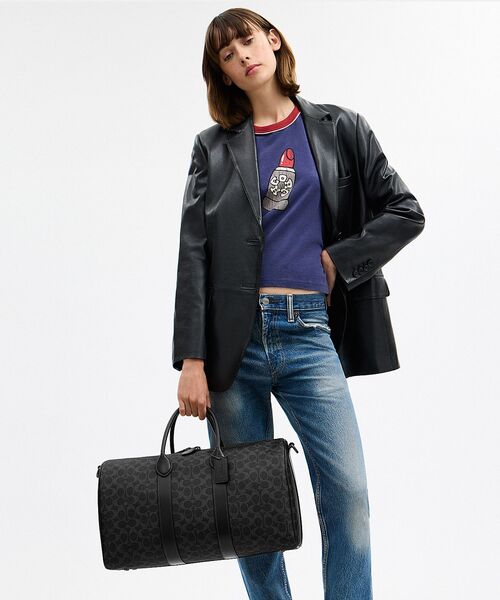 COACH(コーチ)の「コンパス バッグ 45・シグネチャー キャンバス(ボストンバッグ・メンズ・ブラック系その他・ONE)」の8枚目の写真