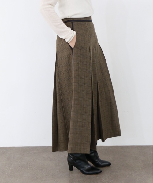 【MARILYN MOON】 グレンチェック ボックスタック スカート セール】glen check box tuck skirt（スカート）｜Marilyn Moon