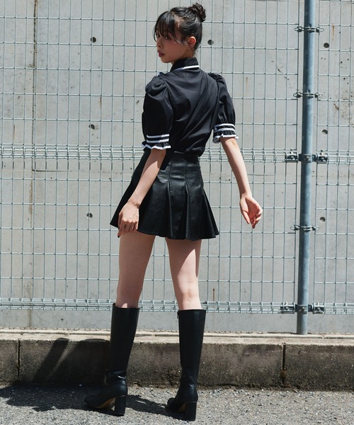 セール】【インナーパンツ付き】レザーフリルミニスカート《動画あり