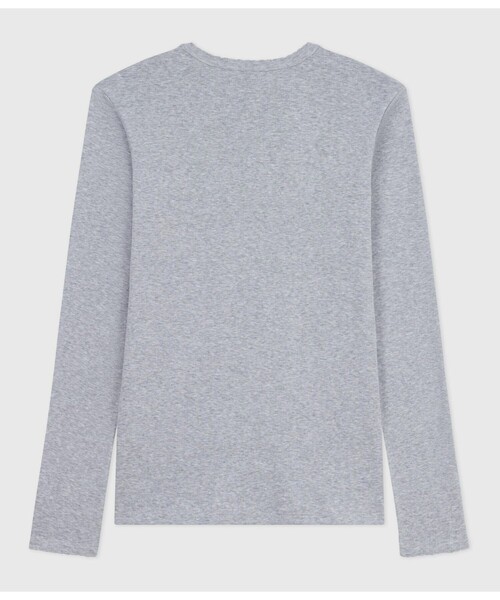 PETIT BATEAU（プチバトー）の「ポワンココットクルーネック長袖Ｔシャツ（Tシャツ/カットソー・レディース・グレー・XX-SMALL/X-SMALL/SMALL/MEDIUM）」の2枚目の写真
