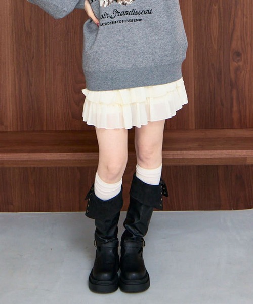 archives(アルシーヴ)の「アニマルソートフリルティアードスカート(スカート・レディース・ブラウン/アイボリー/ブラック・MEDIUM)」の6枚目の写真