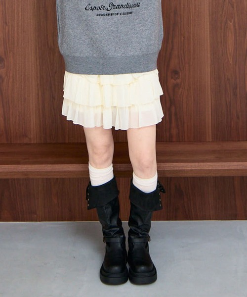 archives(アルシーヴ)の「アニマルソートフリルティアードスカート(スカート・レディース・ブラウン/アイボリー/ブラック・MEDIUM)」の5枚目の写真