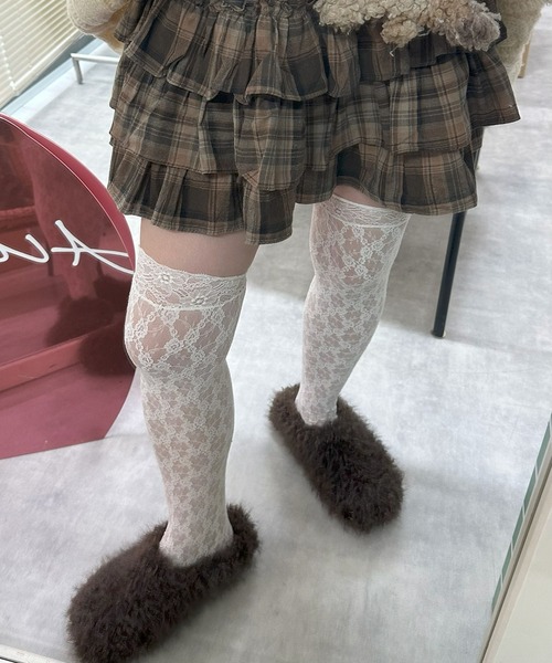 Alley Tokyo(アリートーキョー)の「ファーのもこもこスリッパ(パンプス・レディース・ブラウン/ピンク・MEDIUM/LARGE)」の6枚目の写真