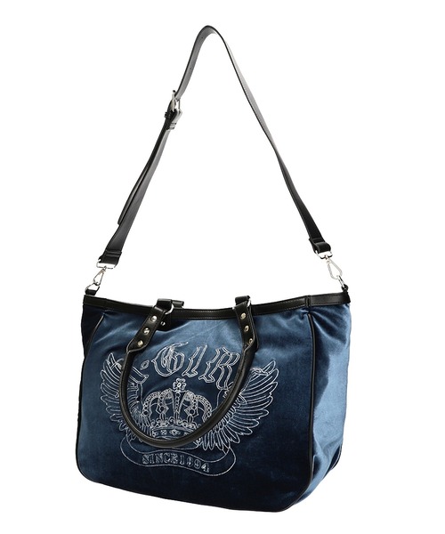 X-girl（エックスガール）の「VELOUR 2WAY BAG（ショルダーバッグ・レディース・ブラック/ネイビー・ONE SIZE）」の7枚目の写真