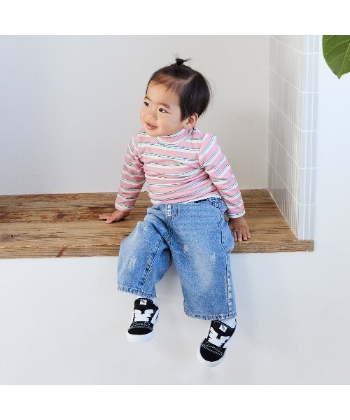 Fluffy BROTHERS（フラッフィーブラザーズ）の「もちもちハイネックロンT（Tシャツ/カットソー・キッズ・ブルー/ピンク/ブラック・90/100/110/120/80/130）」の9枚目の写真