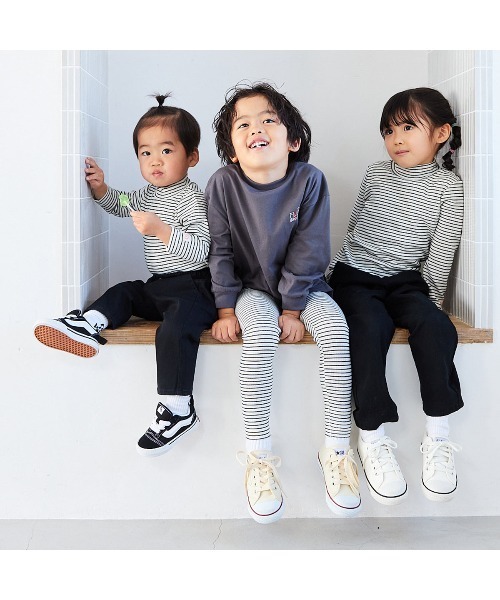 Fluffy BROTHERS（フラッフィーブラザーズ）の「もちもちハイネックロンT（Tシャツ/カットソー・キッズ・ブルー/ピンク/ブラック・90/100/110/120/80/130）」の11枚目の写真