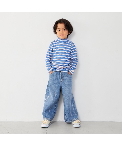 Fluffy BROTHERS（フラッフィーブラザーズ）の「もちもちハイネックロンT（Tシャツ/カットソー・キッズ・ブルー/ピンク/ブラック・90/100/110/120/80/130）」の16枚目の写真