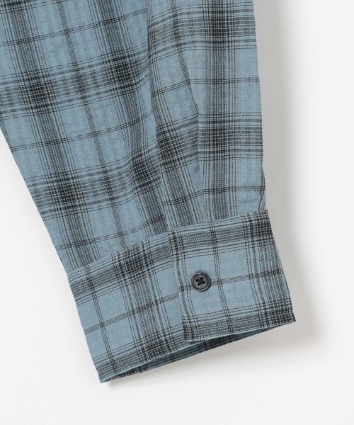 ALAND（エーランド）の「LAND MUSEUM／リップルチェック長袖シャツ（シャツ/ブラウス・メンズ・グレー/ブルー・MEDIUM/LARGE）」の10枚目の写真