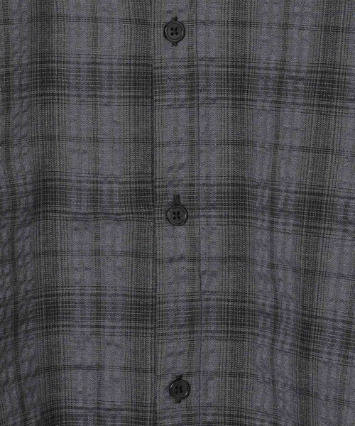 ALAND（エーランド）の「LAND MUSEUM／リップルチェック長袖シャツ（シャツ/ブラウス・メンズ・グレー/ブルー・MEDIUM/LARGE）」の3枚目の写真