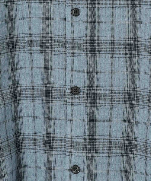 ALAND（エーランド）の「LAND MUSEUM／リップルチェック長袖シャツ（シャツ/ブラウス・メンズ・グレー/ブルー・MEDIUM/LARGE）」の8枚目の写真