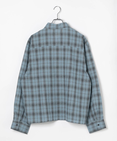 ALAND（エーランド）の「LAND MUSEUM／リップルチェック長袖シャツ（シャツ/ブラウス・メンズ・グレー/ブルー・MEDIUM/LARGE）」の4枚目の写真