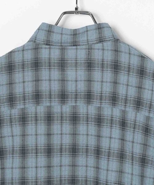 ALAND（エーランド）の「LAND MUSEUM／リップルチェック長袖シャツ（シャツ/ブラウス・メンズ・グレー/ブルー・MEDIUM/LARGE）」の5枚目の写真