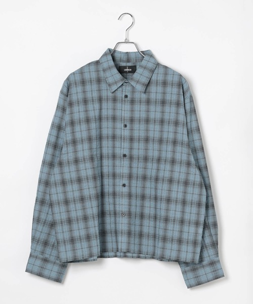 ALAND（エーランド）の「LAND MUSEUM／リップルチェック長袖シャツ（シャツ/ブラウス・メンズ・グレー/ブルー・MEDIUM/LARGE）」の18枚目の写真
