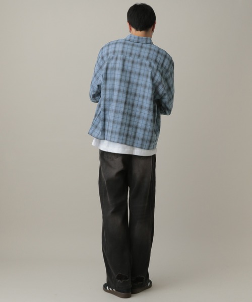 ALAND（エーランド）の「LAND MUSEUM／リップルチェック長袖シャツ（シャツ/ブラウス・メンズ・グレー/ブルー・MEDIUM/LARGE）」の16枚目の写真