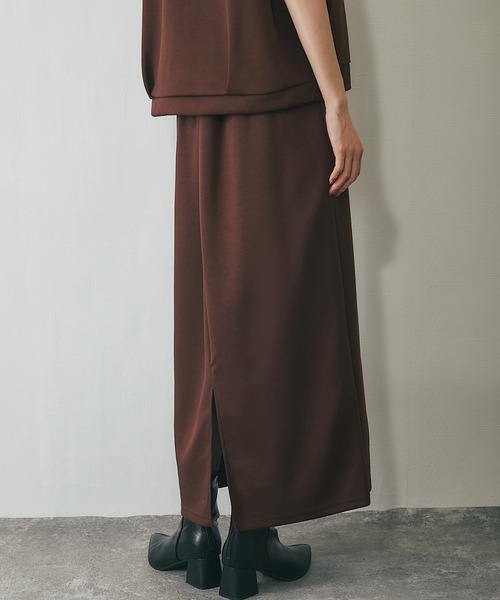 ANOTHER S（アナザーエス）の「ラップフリル付きポンチ素材スカート（スカート・レディース・チャコールグレー/ブラック/ブラウン/アイボリー・M）」の22枚目の写真