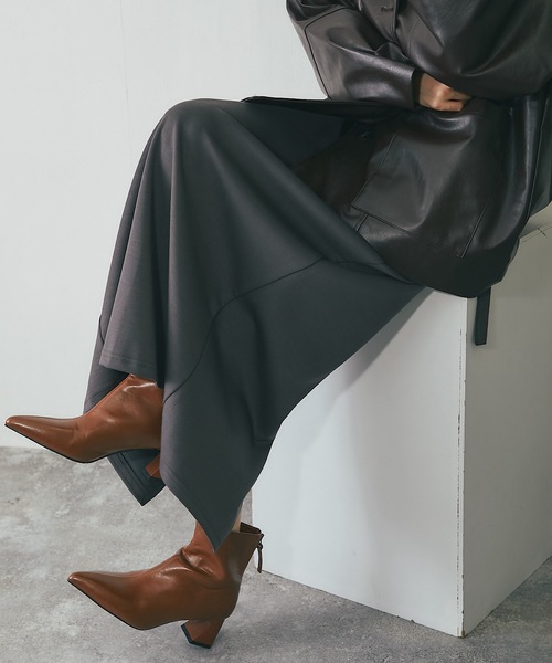 ANOTHER S（アナザーエス）の「ラップフリル付きポンチ素材スカート（スカート・レディース・チャコールグレー/ブラック/ブラウン/アイボリー・M）」の10枚目の写真