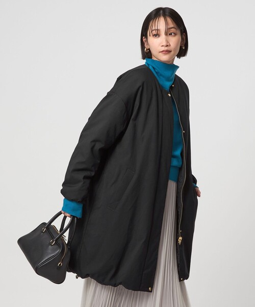 green label relaxing(グリーンレーベルリラクシング)の「パフィー リバーシブル コート 撥水 ウォッシャブル(その他アウター・レディース・ブラック/ベージュ・36/38)」の2枚目の写真