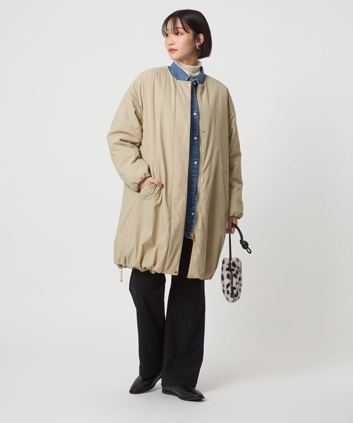 green label relaxing(グリーンレーベルリラクシング)の「パフィー リバーシブル コート 撥水 ウォッシャブル(その他アウター・レディース・ブラック/ベージュ・36/38)」の15枚目の写真