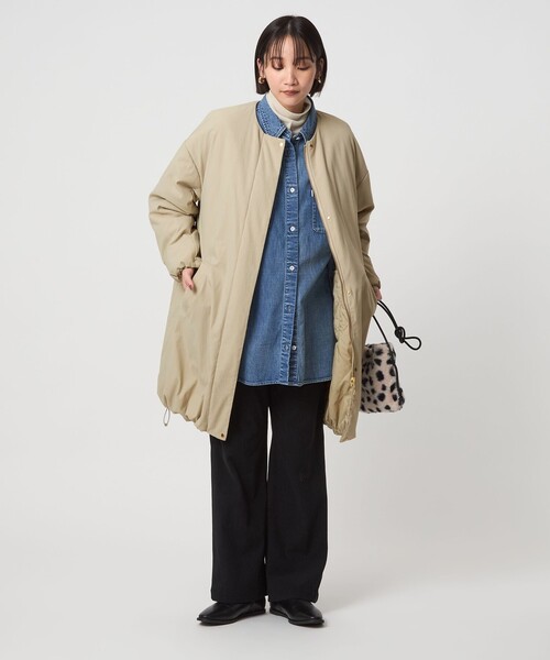 green label relaxing(グリーンレーベルリラクシング)の「パフィー リバーシブル コート 撥水 ウォッシャブル(その他アウター・レディース・ブラック/ベージュ・36/38)」の16枚目の写真