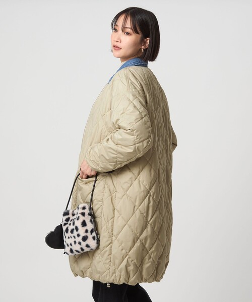 green label relaxing(グリーンレーベルリラクシング)の「パフィー リバーシブル コート 撥水 ウォッシャブル(その他アウター・レディース・ブラック/ベージュ・36/38)」の18枚目の写真