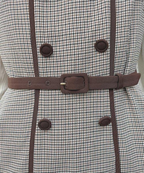 an another angelus（アンアナザーアンジェラス）の「【セットアップ】配色使いミニ千鳥ショートジャケットセットアップ（セットアップ・レディース・ブラック×グレー/ベージュ・FREE）」の10枚目の写真