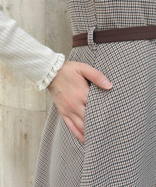 an another angelus（アンアナザーアンジェラス）の「【セットアップ】配色使いミニ千鳥ショートジャケットセットアップ（セットアップ・レディース・ブラック×グレー/ベージュ・FREE）」の11枚目の写真