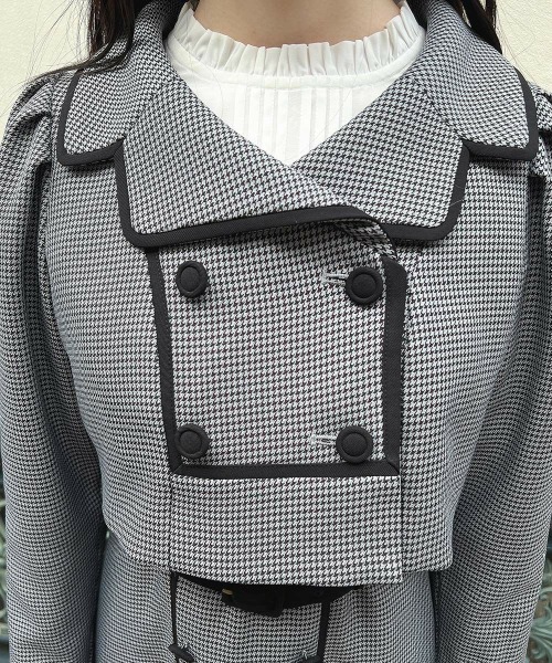 an another angelus（アンアナザーアンジェラス）の「【セットアップ】配色使いミニ千鳥ショートジャケットセットアップ（セットアップ・レディース・ブラック×グレー/ベージュ・FREE）」の15枚目の写真