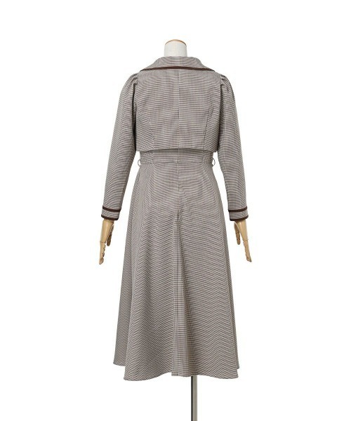 あーにゃんAMBUSHクロップドラップジャケット美品2回着用のみ セットアップ】配色使いミニ千鳥ショートジャケットセットアップ