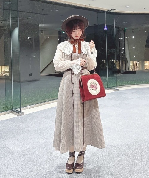 セットアップ】配色使いミニ千鳥ショートジャケットセットアップ