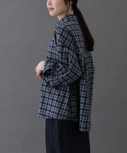 FORK&SPOON（フォークアンドスプーン）の「FORK&SPOON　ネルチェックシャツ（シャツ/ブラウス・レディース・アイボリー/ネイビー/ブラウン・1）」の5枚目の写真