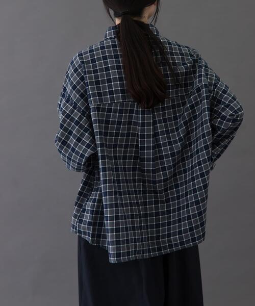 FORK&SPOON（フォークアンドスプーン）の「FORK&SPOON　ネルチェックシャツ（シャツ/ブラウス・レディース・アイボリー/ネイビー/ブラウン・1）」の6枚目の写真