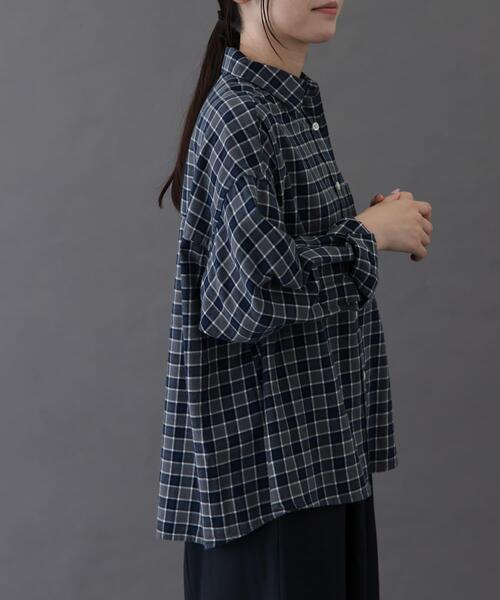 FORK&SPOON（フォークアンドスプーン）の「FORK&SPOON　ネルチェックシャツ（シャツ/ブラウス・レディース・アイボリー/ネイビー/ブラウン・1）」の8枚目の写真